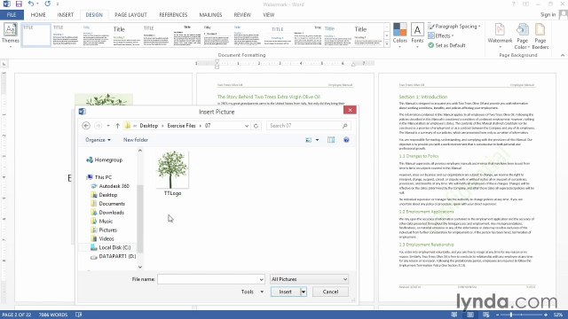 Word 2013 Power Shortcuts Tutorial Adding a watermark