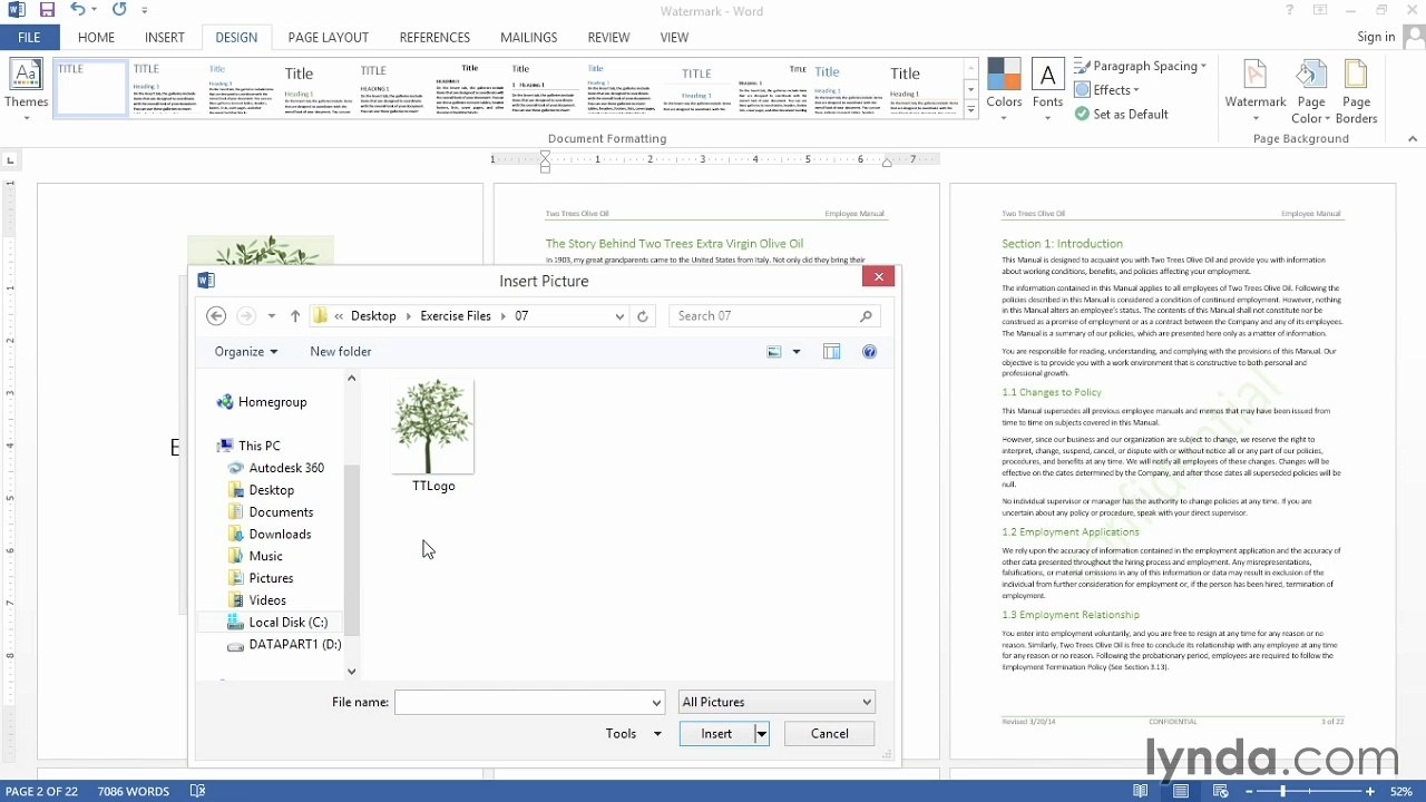 Word 2013 Power Shortcuts Tutorial Adding a watermark
