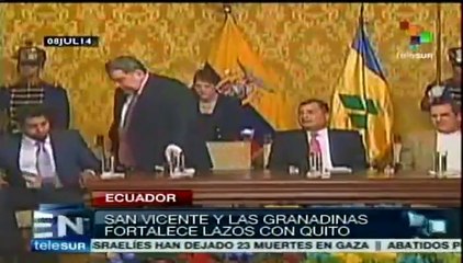 Rafael Correa recibió a primer ministro de San Vicente y Granadinas