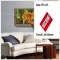 Best Price Giant 3D Tiger Jumping Out of Jungle Peel & Stick Wall Decals Review