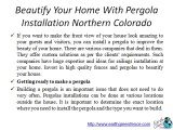 Beautify your home with pergola installation Northern Colorado