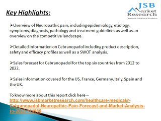 JSB Market Research: Cebranopadol (Neuropathic Pain) - Forecast and Market Analysis to 2022