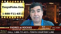 Colorado Rockies vs. San Diego Padres Pick Prediction MLB Odds Preview 7-9-2014