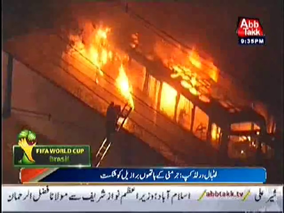 Brazil fans set bus on fire in Sao Paulo after World Cup defeat against Germany