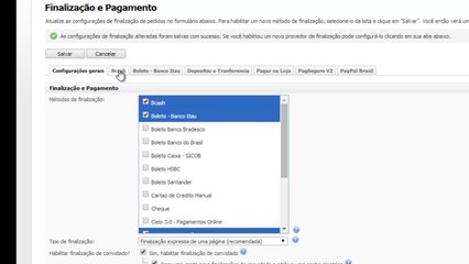 Configuração de Módulos de pagamentos em lojas Virtuais