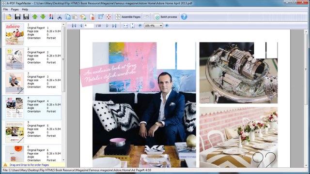 How to rearrange pages in a PDF document using A-PDF Page Master