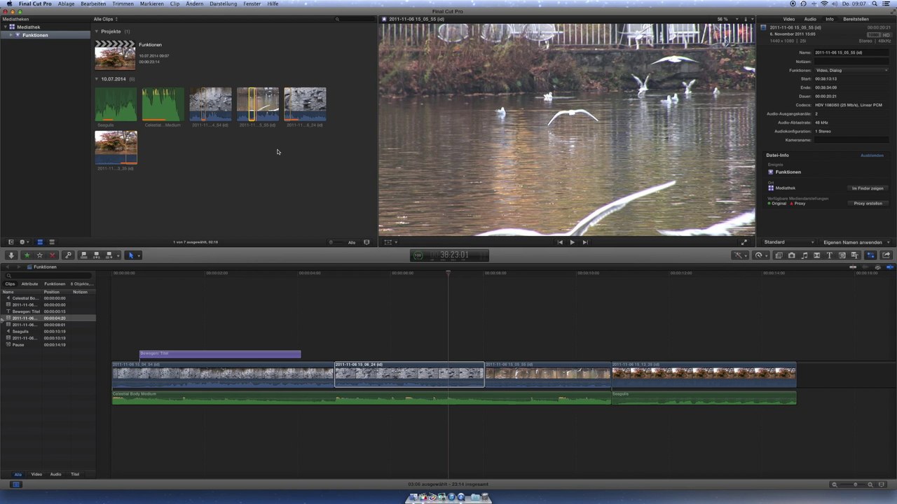 Final Cut Pro X Tutorial Deutsch – Funktionen