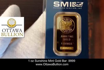 1 oz Sunshine Mint Gold Bar 9999 Ottawa Gold Dealer, Gold Bars Ottawa, Buy Gold Ottawa