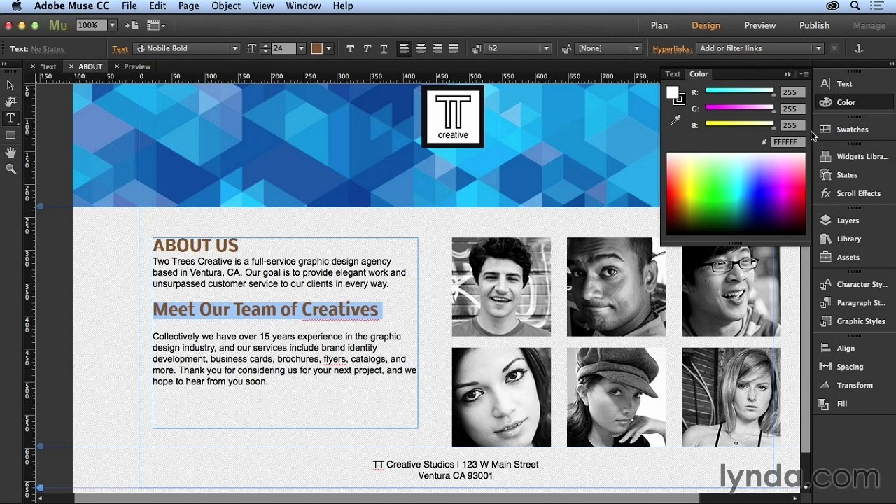 Up and Running Working with text