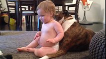 CUTE OVERLOAD: Dog Cuddling Little Baby