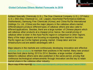 Global Cellulose Ethers Market Forecasts to 2019