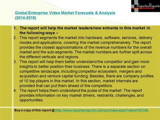 Gloab Enterprise Video Market Forecasts & Analysis (2014-2019)