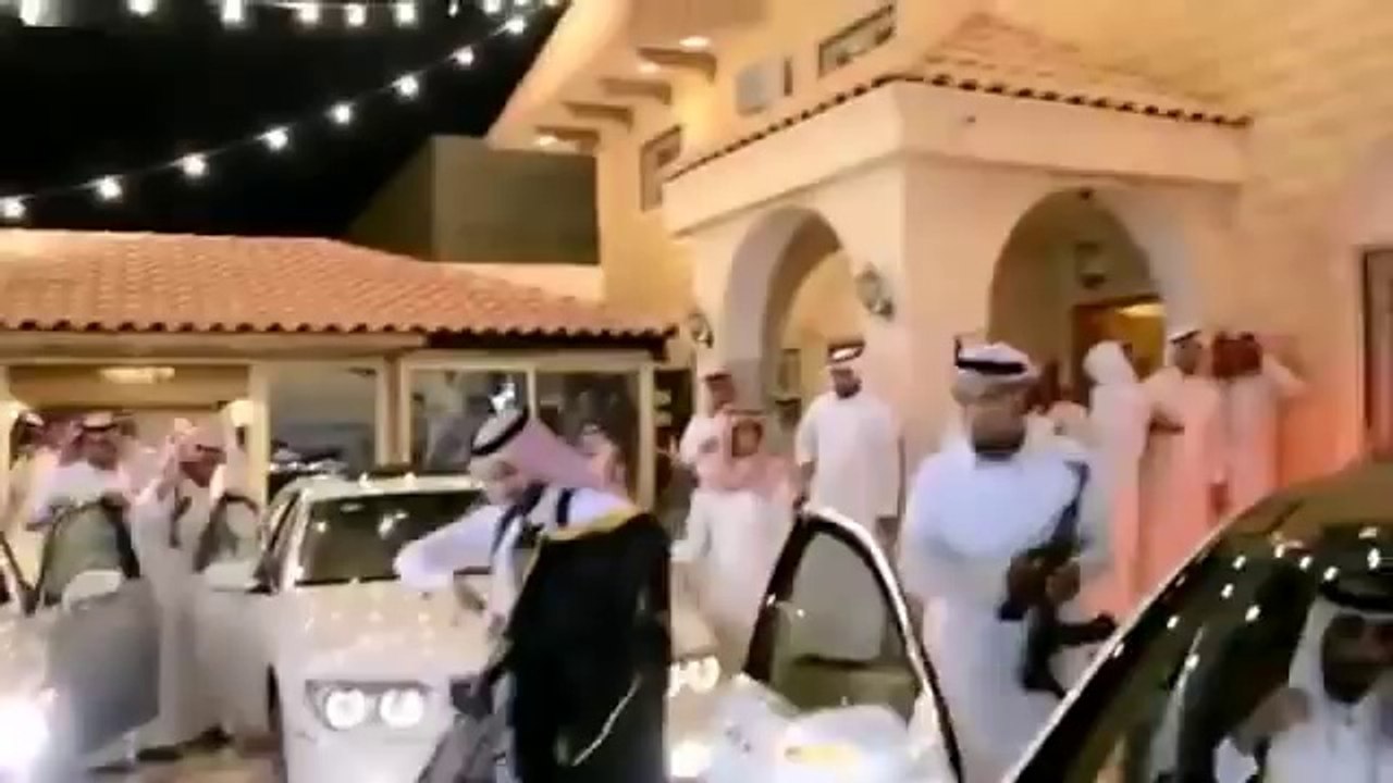 Arabs Celebrate  Wedding with Gun Fire