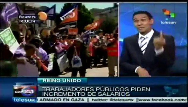 Trabajadores públicos del Reino Unido exigen incremento salarial
