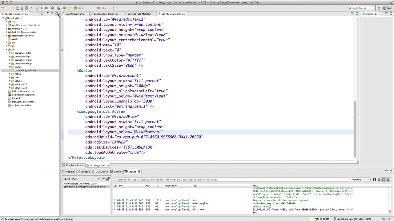 Android Development Tutorials #25 - How To Add Admob Ads To Make Money On Android Part 2