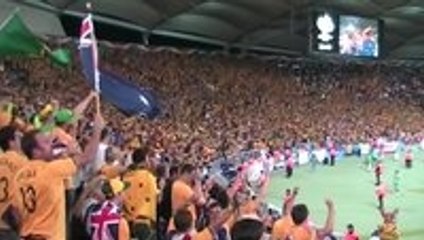 Aussie soccer fans sing "The Land Down Under