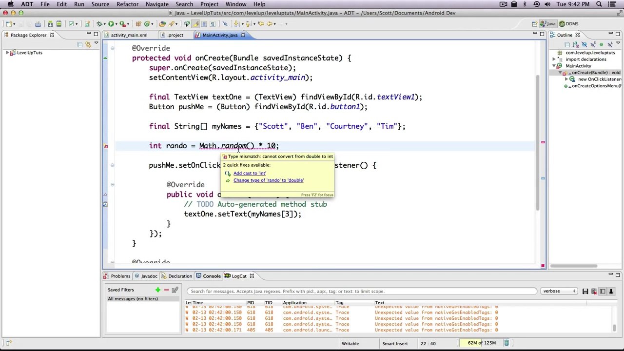 Android Development Tutorials #12 - Generating a Random Number