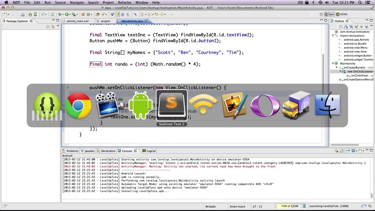 Android Development Tutorials #13 - Displaying Random Text With Our Button