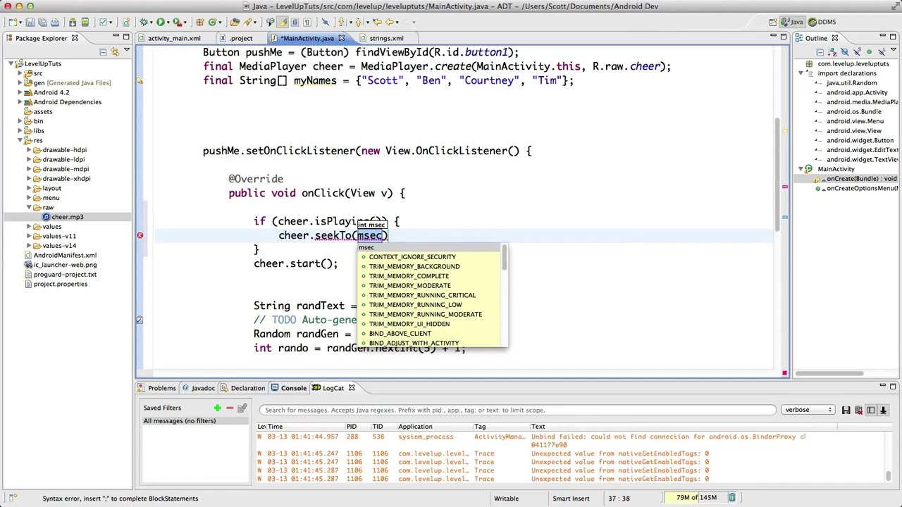 Android Development Tutorials #19 - Working With Audio