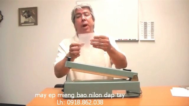 máy hàn mép túi dập tay, máy ép miệng bao nilon dập tay Sf400