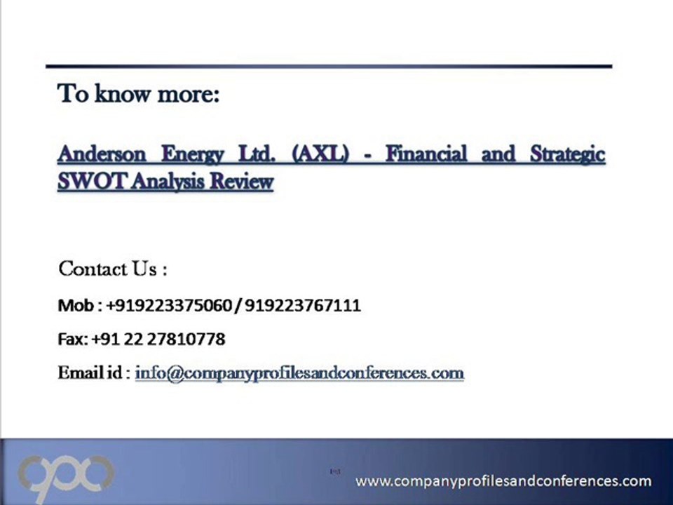 Anderson Energy Ltd. (AXL) - Financial and Strategic SWOT Analys
