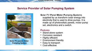 Solar Pumping System Service Providers In India