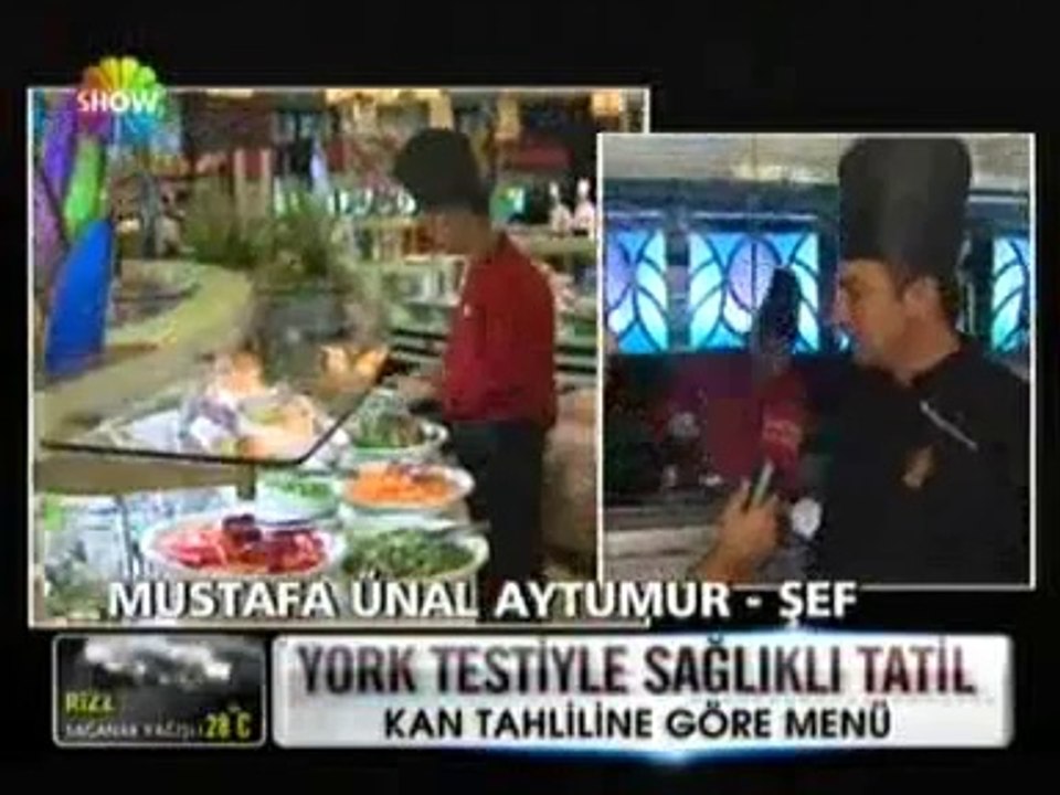 Show TV Ana Haber Oteller ve Pinnertest Menüsü