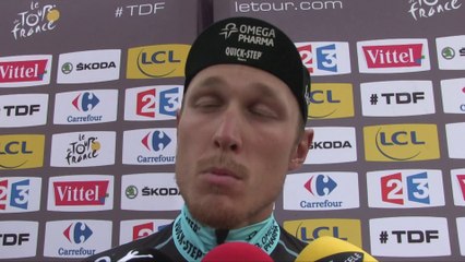 Tour de France 2014 - Etape 7 - Matteo Trentin le vainqueur du jour tout heureux