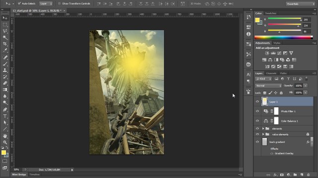 Photoshop Adjusting the mood