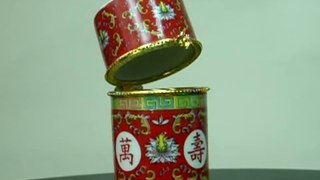 Chinese Porcelain Box - Toothpick Holder - Longevity.