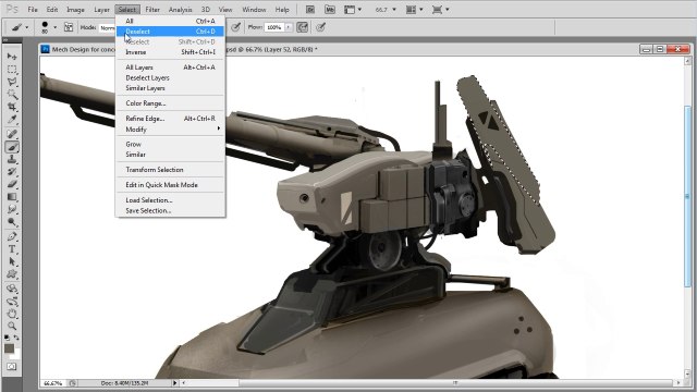 Designing a Mech Weapon in Photoshop Adding small painted details