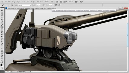 Designing a Mech Weapon in Photoshop Using the overlay layer