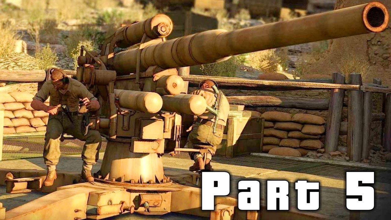 Sniper Elite 3 Part 5 HALFAYA PASS ARTILLERY 1080p HD PC Gameplay Playthrough Series