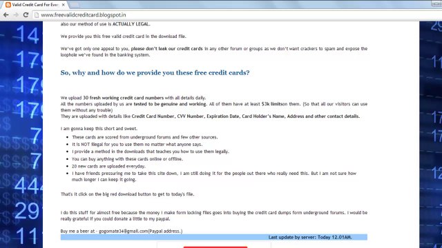 credit card numbers that work 2014 with all card working details