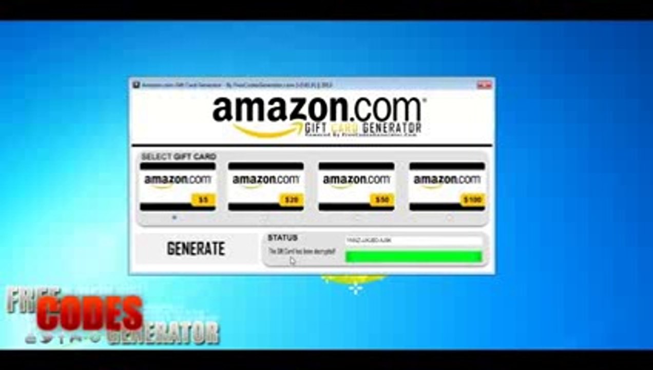 Amazon Chèques-cadeaux Gratuit Generateur 2014
