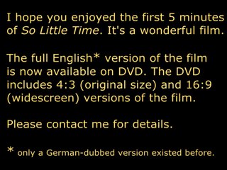 So Little Time (1952) Starring Marius Goring and Maria Schell
