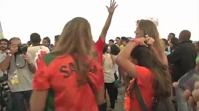 Football / Les supporters brésiliens dépités après la 1ère période de Brésil - Pays-Bas - 12/07