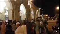 صواريخ غزة اثناء مرورها فوق المسجد الأقصى و احتفال اهالي القدس و الخليل