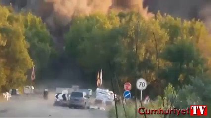 Ukrayna’nın Donetsk kentindeki köprünün patlatılma anı kamerada