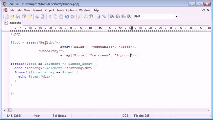 Beginner PHP Tutorial - 41 - for each Statement
