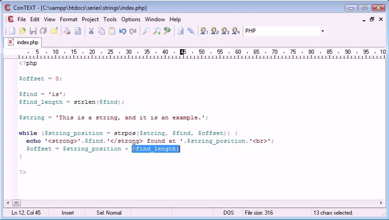 Beginner PHP Tutorial - 49 - String Functions_ String Position Part 2