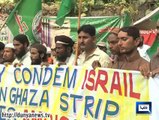 Dunya News-Religio-political parties staged rallies in Karachi renouncing Israeli aggression