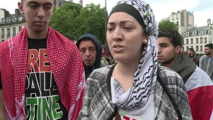 Download Video: Paris: des milliers de manifestants pro-palestiniens dans la rue