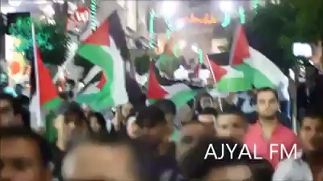 الان مسيرة وسط رام الله يا قسام يا حبيب اضرب اضرب تل أبيب