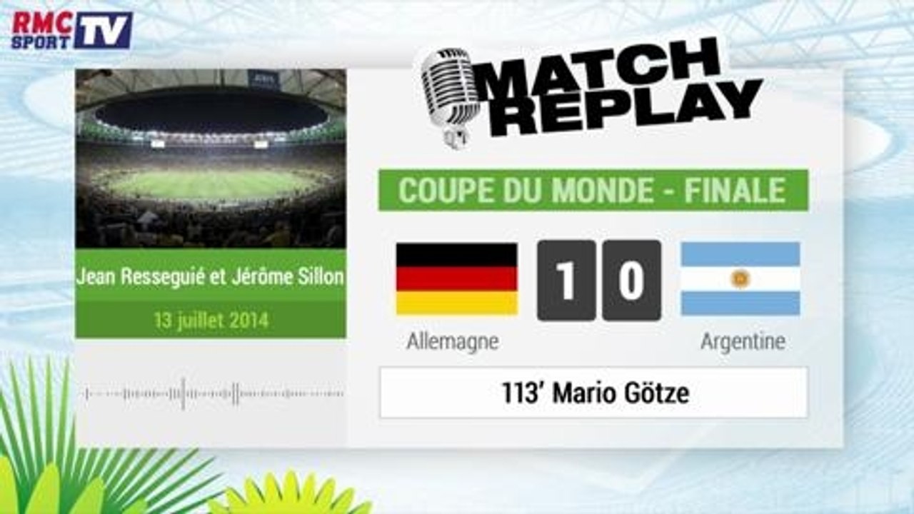 Allemagne - Argentine : Le match replay avec le son de RMC Sport ! 13/07