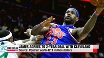 Lebron James agrees to 2-year 42.1 million dollar deal