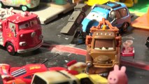 Peppa Pig Drives RED The Firetruck from Radiator Springs when Mater gives him special powers!