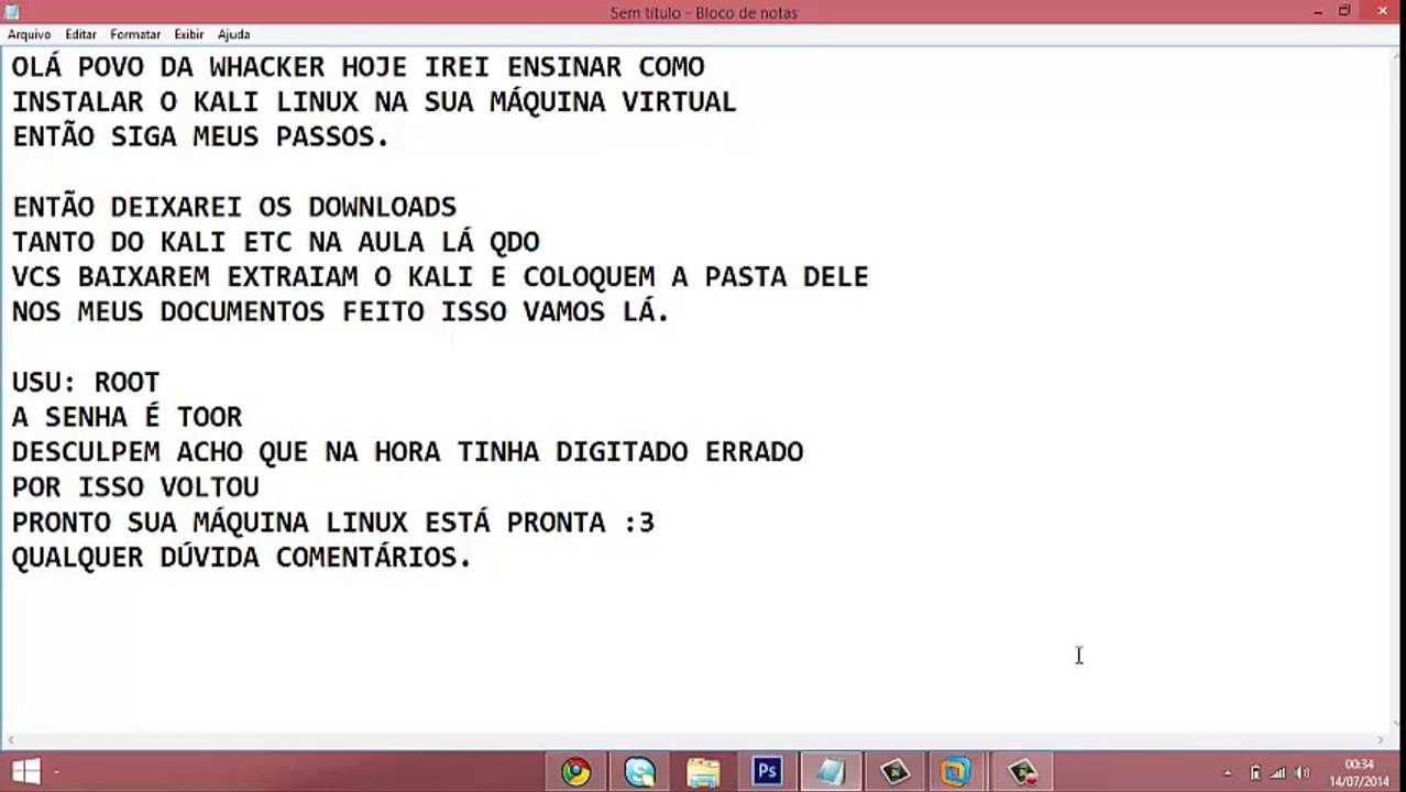 COMO COLOCAR O KALI LINIX NO WM