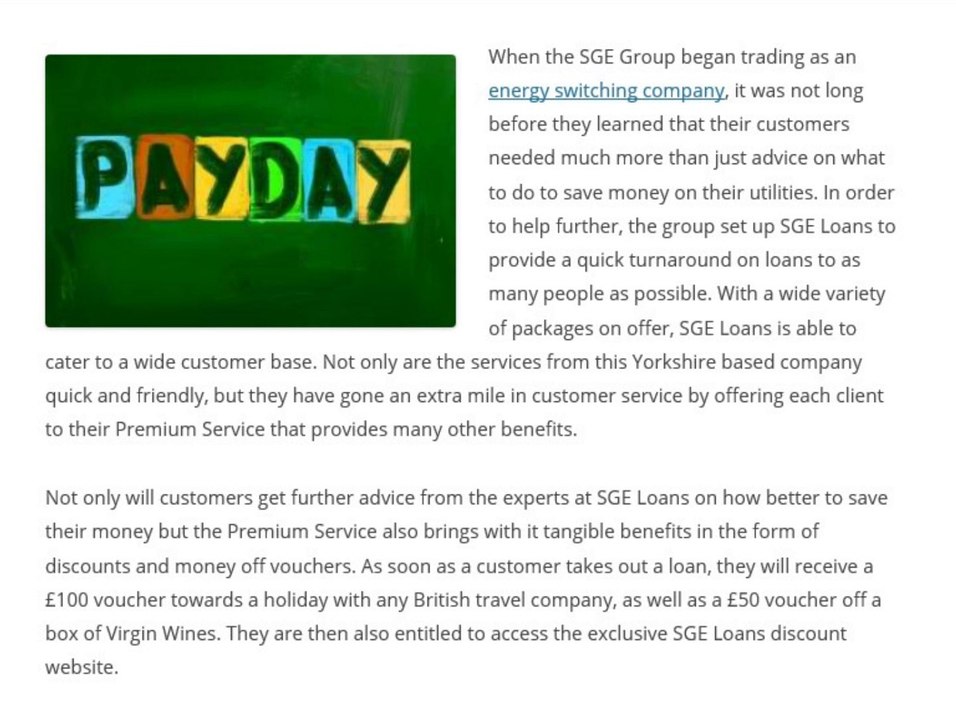 Premium Service from SGE Loans