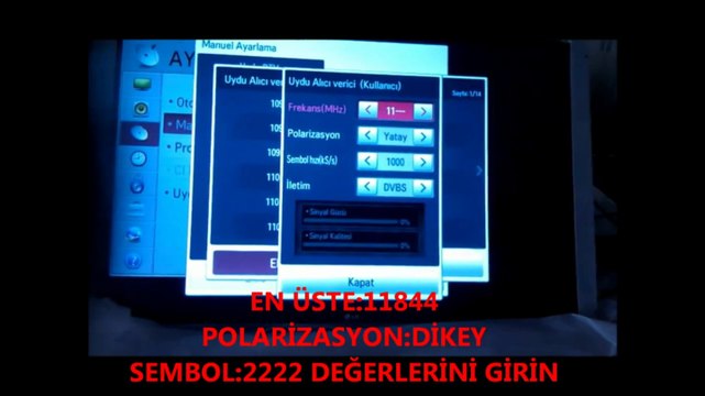 LG LM - LA - LE - LG Serisi Turksat 4A Otomatik Kanal Güncelleme